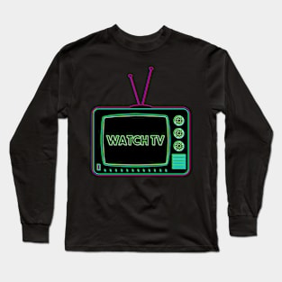 Retro TV | Watch TV | Pop Art Long Sleeve T-Shirt